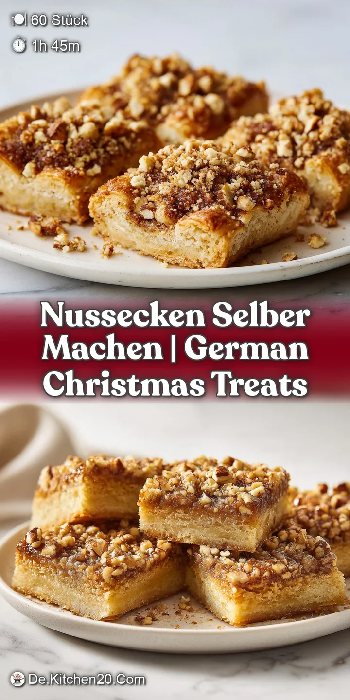 Makroaufnahme einer knusprigen Nussecke: Goldgelbes Karamell, grobe Nussst&uuml;ckchen und eine zarte, m&uuml;rbe Teigschicht.