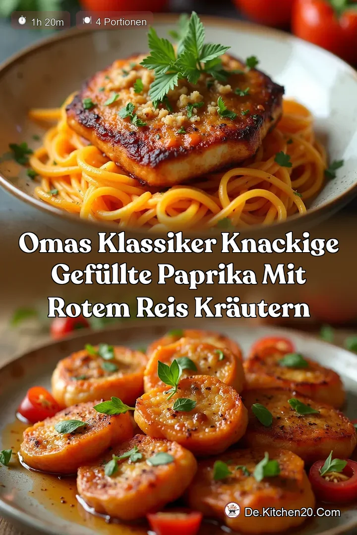 Omas Klassiker Knackige Gef&uuml;llte Paprika mit Rotem Reis Kr&auml;utern