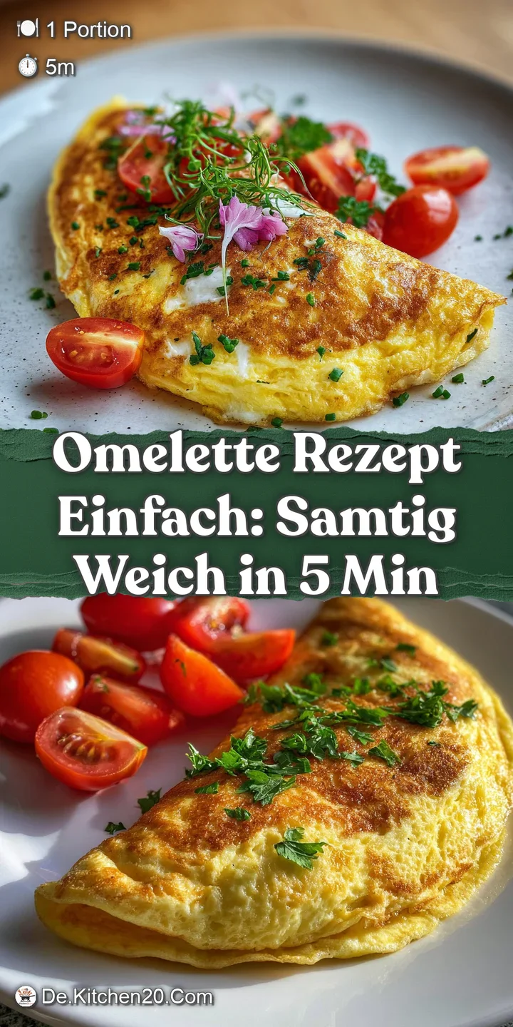 Close-up of a fluffy, yellow omelet. Soft texture visible, with herbs speckled throughout, and a slight glistening sheen.