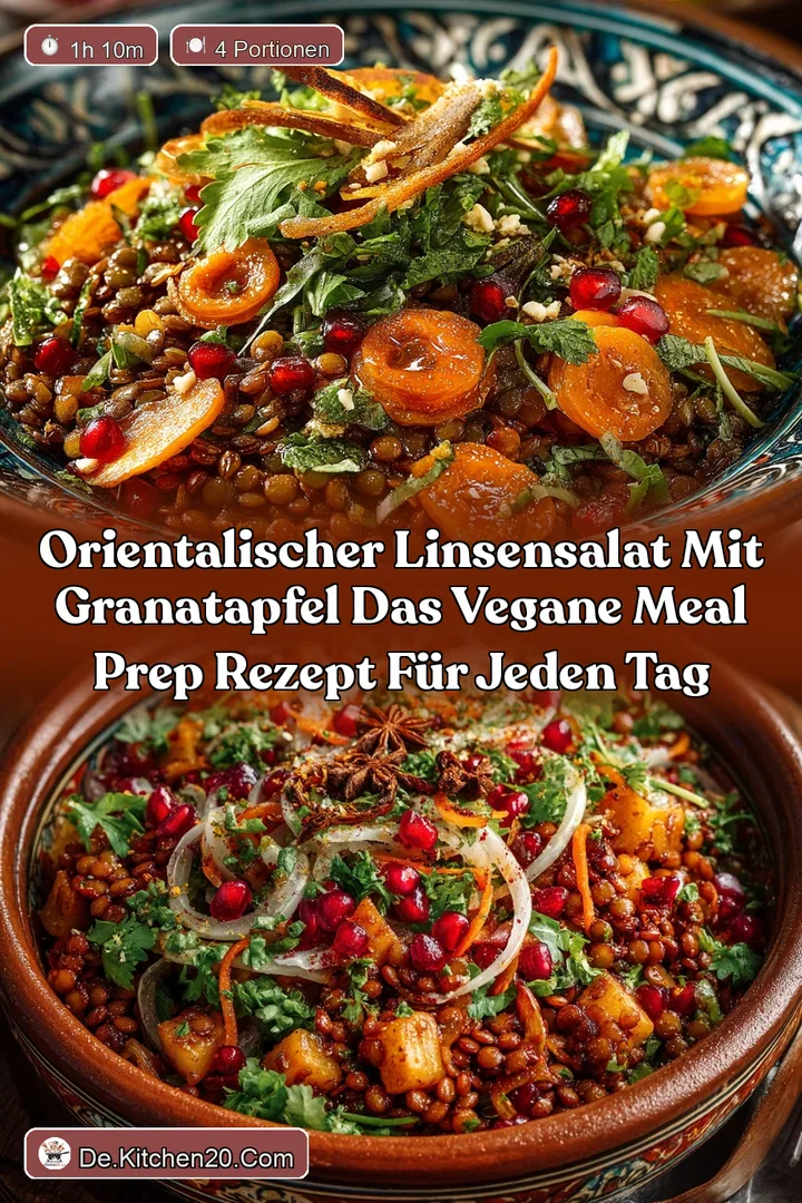 Orientalischer Linsensalat mit Granatapfel Das vegane Meal Prep Rezept f&uuml;r jeden Tag