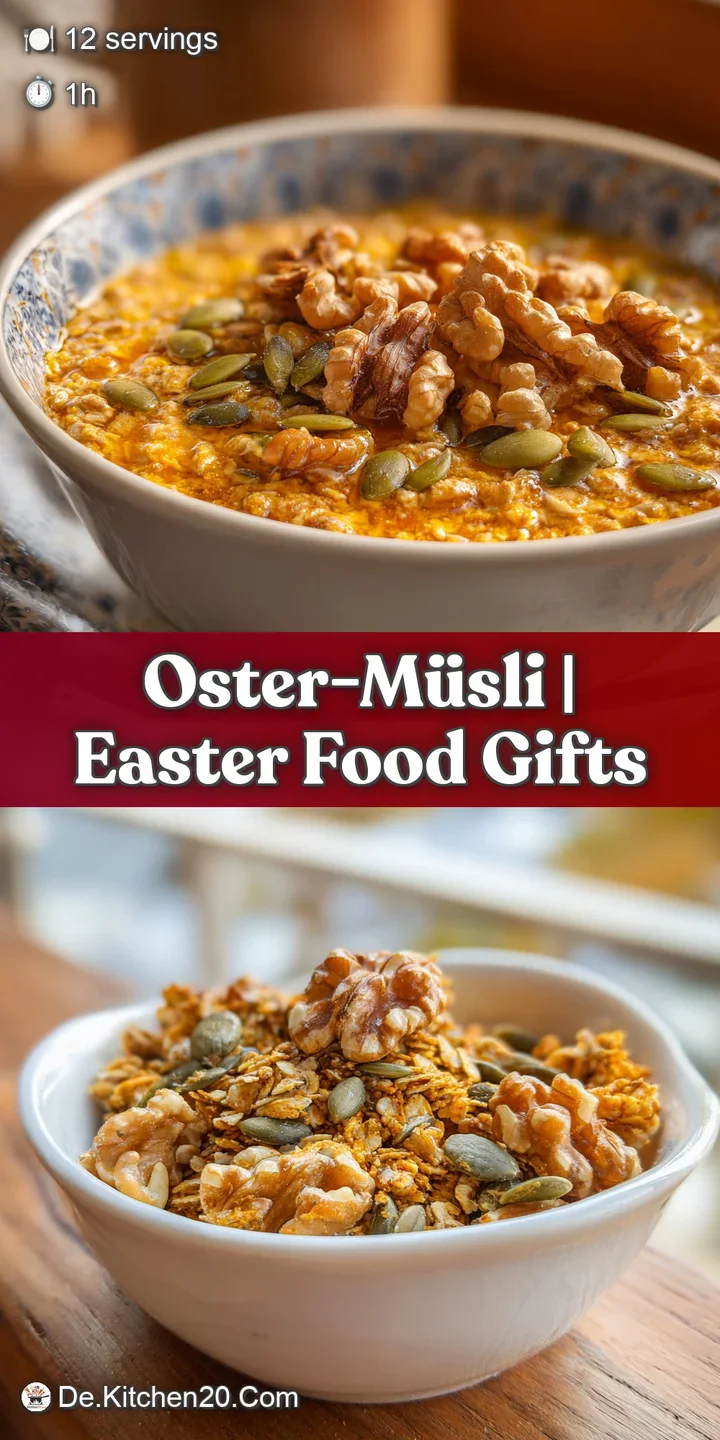 Detailaufnahme von knusprigen, honiggoldenen Haferflocken und zarten Beerenst&uuml;cken mit einer cremigen, gl&auml;nzenden Textur.