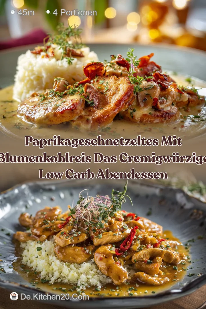 Paprikageschnetzeltes mit Blumenkohlreis Das cremigw&uuml;rzige Low Carb Abendessen