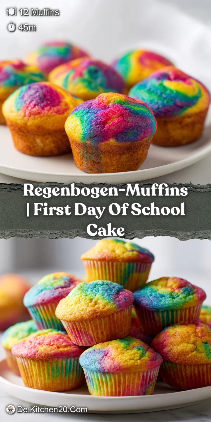 Nahaufnahme eines saftigen Muffins mit leuchtend bunten Farbtupfern und einer leicht knusprigen Oberfl&auml;che.