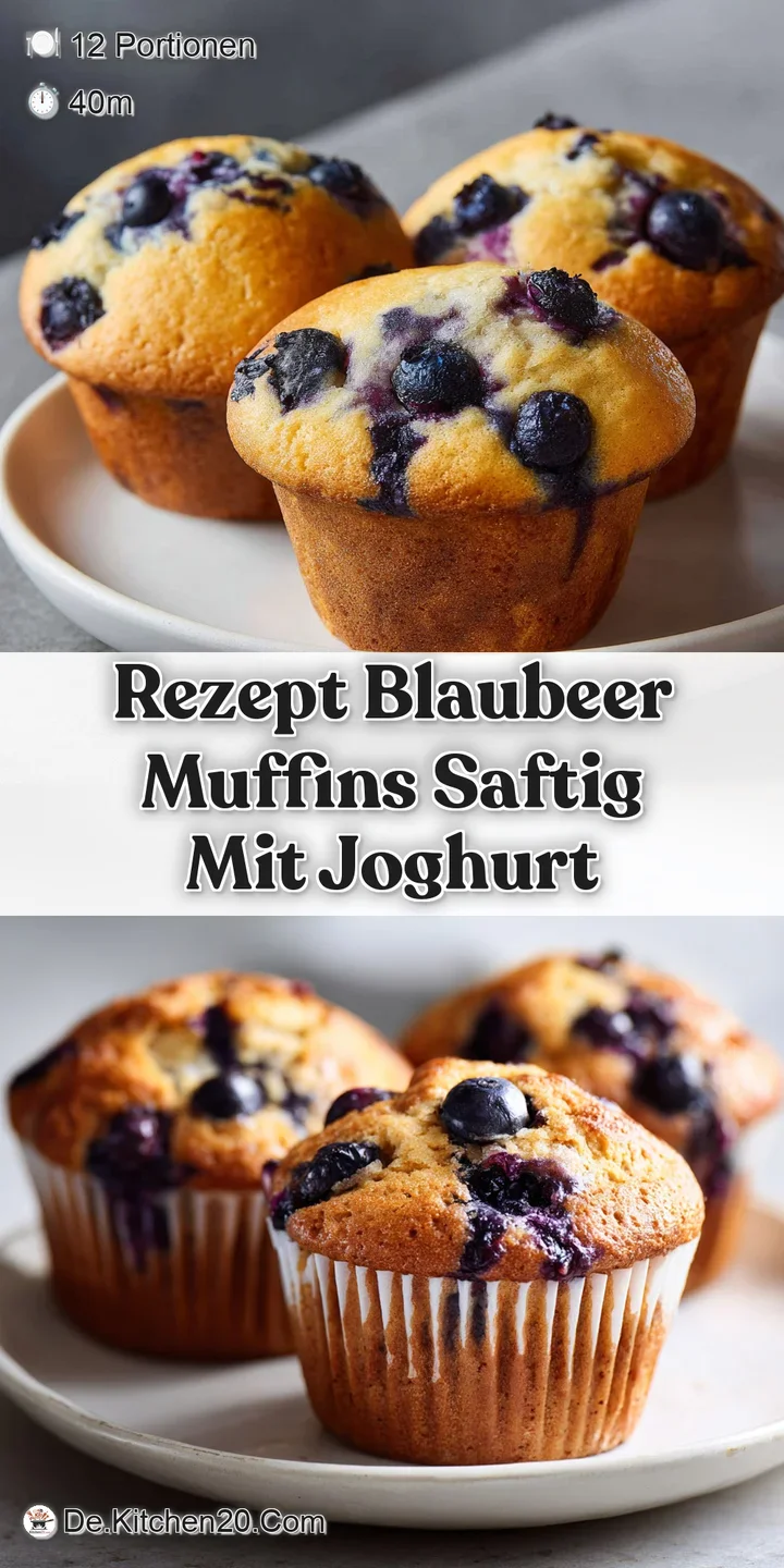 Close-up showing the moist, tender crumb of a yogurt blueberry muffin, speckled with plump, bursting blueberries. Irresist...