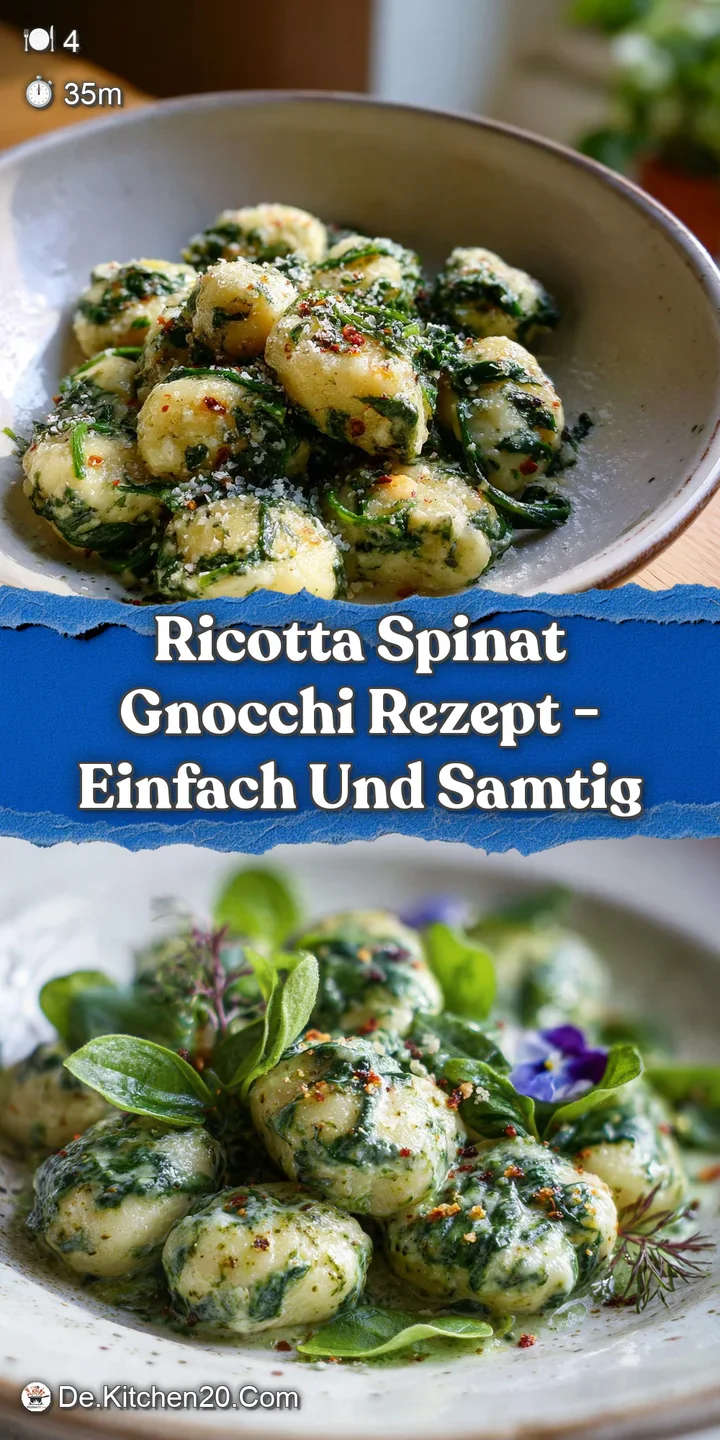 Close-up of soft ricotta gnocchi, flecked with spinach, bathed in a rich, creamy sauce. Inviting and flavorful.