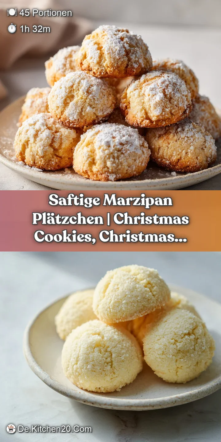 Close-up of a tender marzipan cookie with a slightly crinkled, golden surface, showcasing its soft texture.