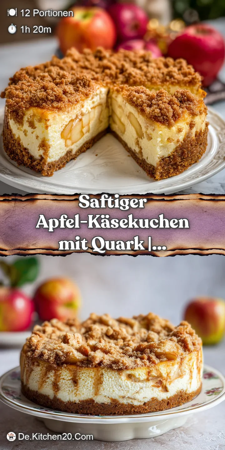 Close-up of apple cheesecake revealing moist, dense texture. Golden apples nestled in a creamy, rich filling. Lightly brow...
