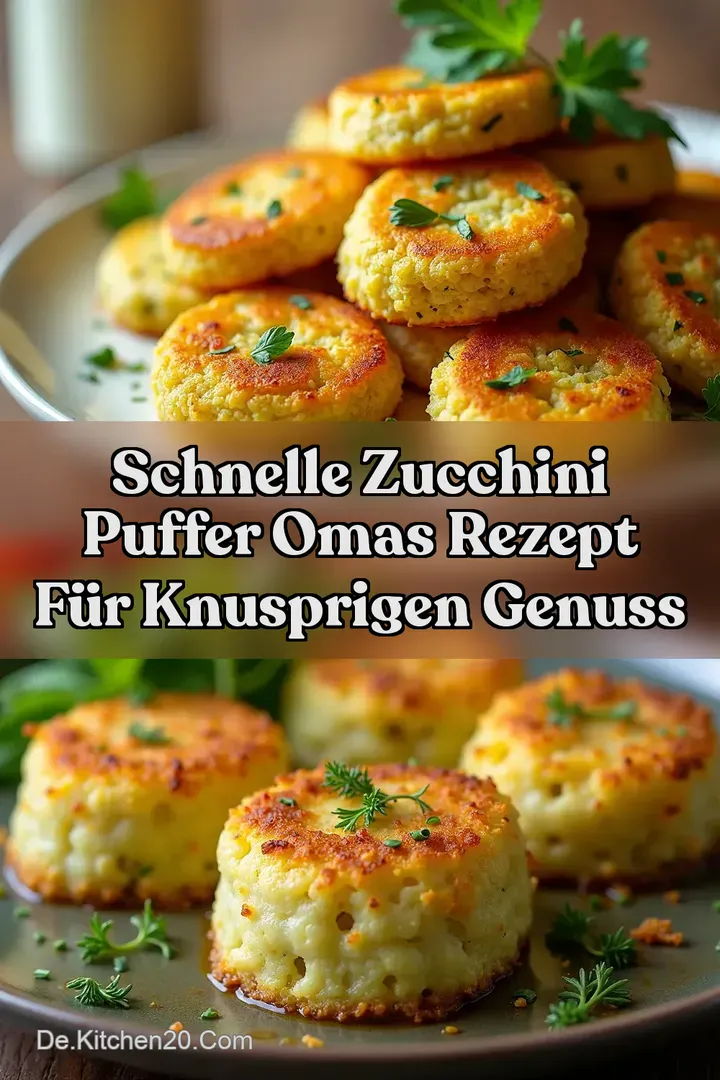 Schnelle Zucchini Puffer Omas Rezept f&uuml;r Knusprigen Genuss