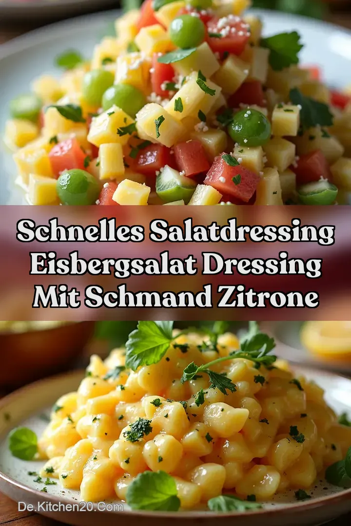 Schnelles Salatdressing Eisbergsalat Dressing mit Schmand Zitrone