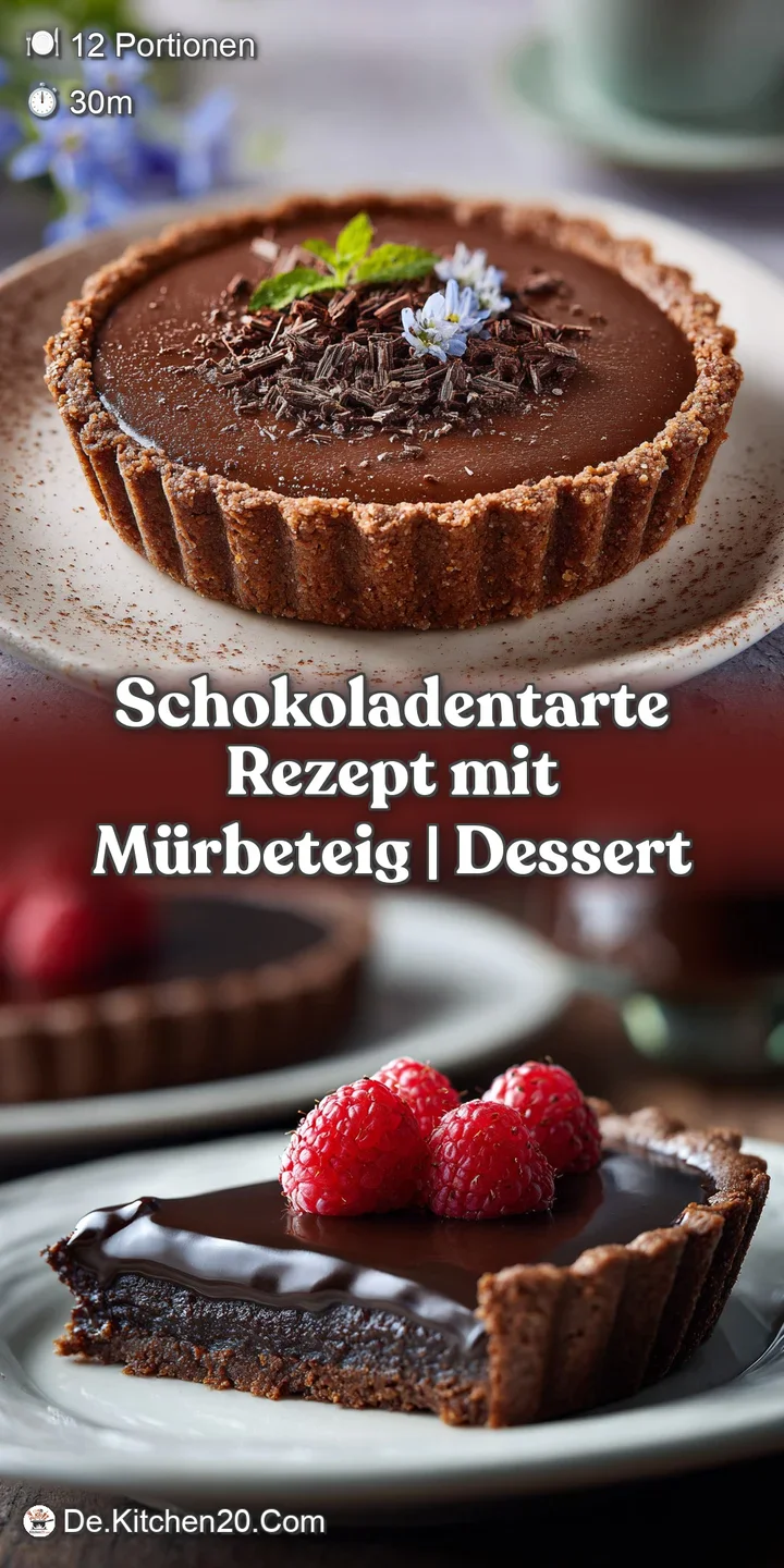 Close-up of a decadent chocolate tart. Intense dark color with smooth, shiny surface, hinting at a deep, rich flavor exper...