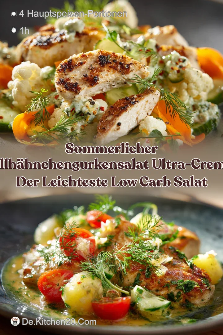 Sommerlicher DillH&auml;hnchenGurkensalat Ultra-cremig der leichteste Low Carb Salat