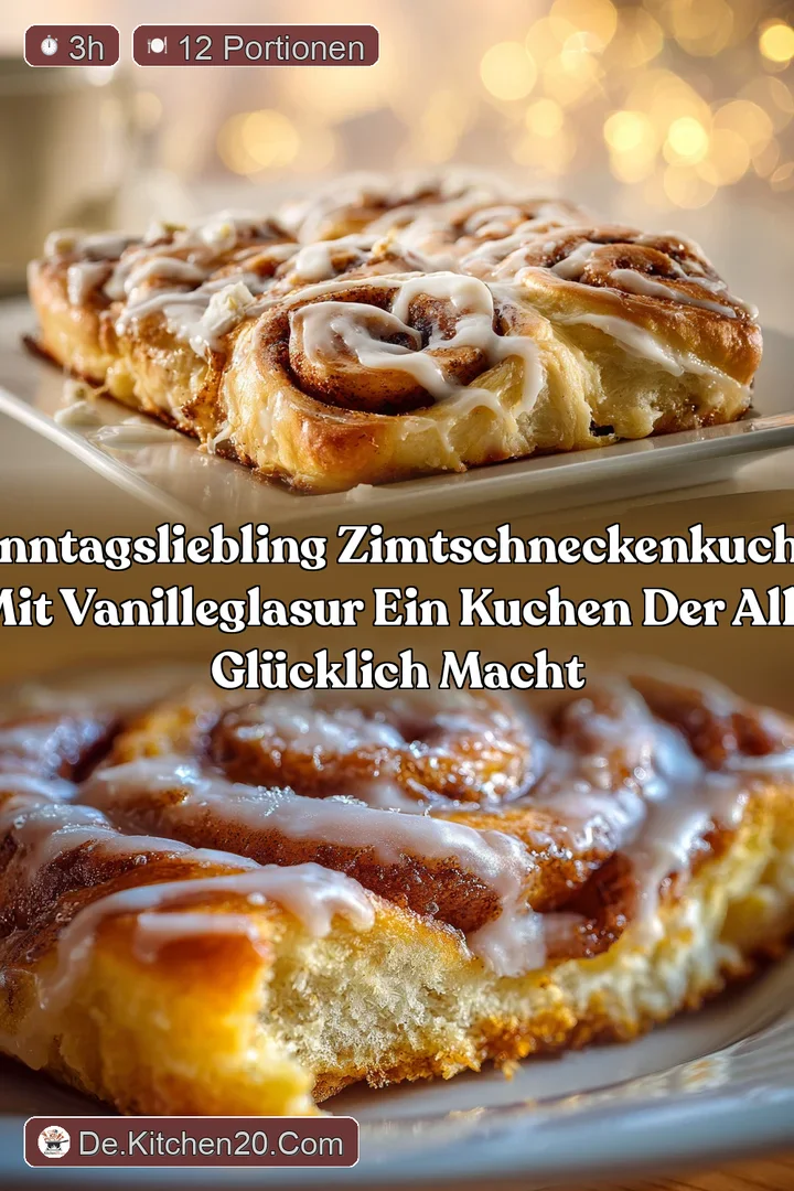 Sonntagsliebling Zimtschneckenkuchen mit Vanilleglasur Ein Kuchen der alle gl&uuml;cklich macht