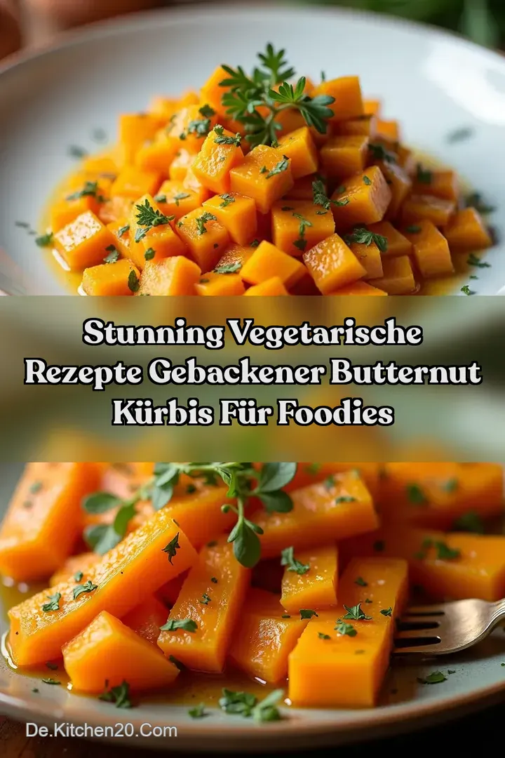 Stunning Vegetarische Rezepte Gebackener Butternut K&uuml;rbis f&uuml;r Foodies