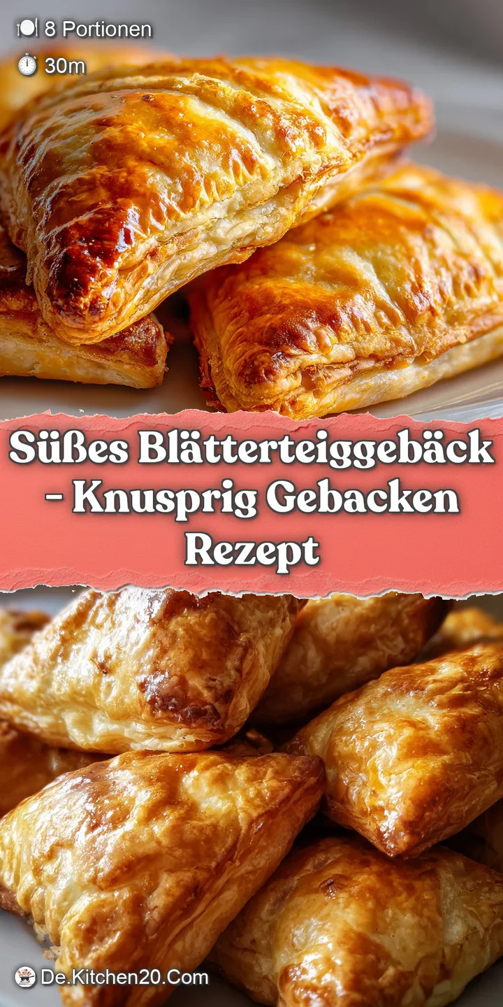 Close-up of a sweet, golden puff pastry, showcasing its crisp, layered texture and sugary coating.