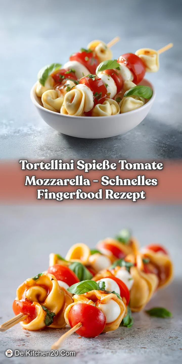 Close-up of juicy red cherry tomatoes and smooth white mozzarella pearls nestled against tender tortellini.