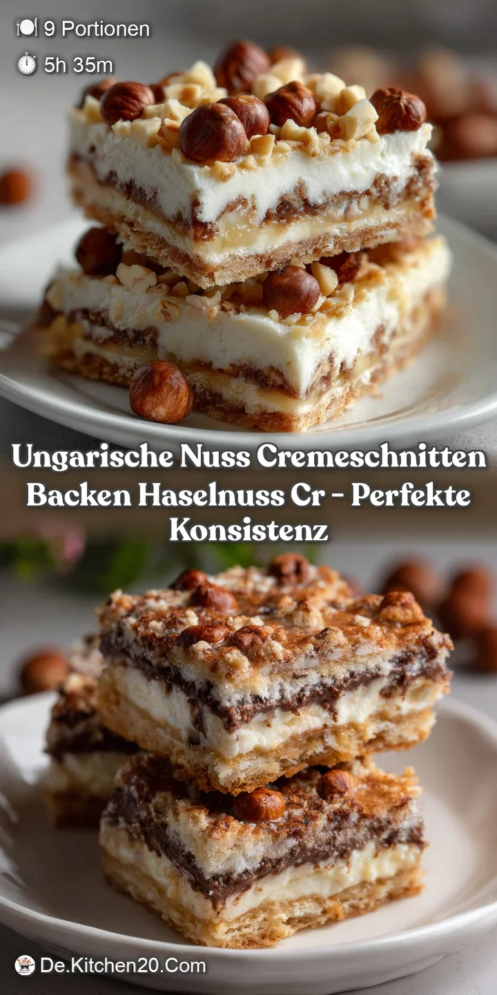 Ungarische Nuss Cremeschnitten Backen Haselnuss Cr - Perfekte Konsistenz