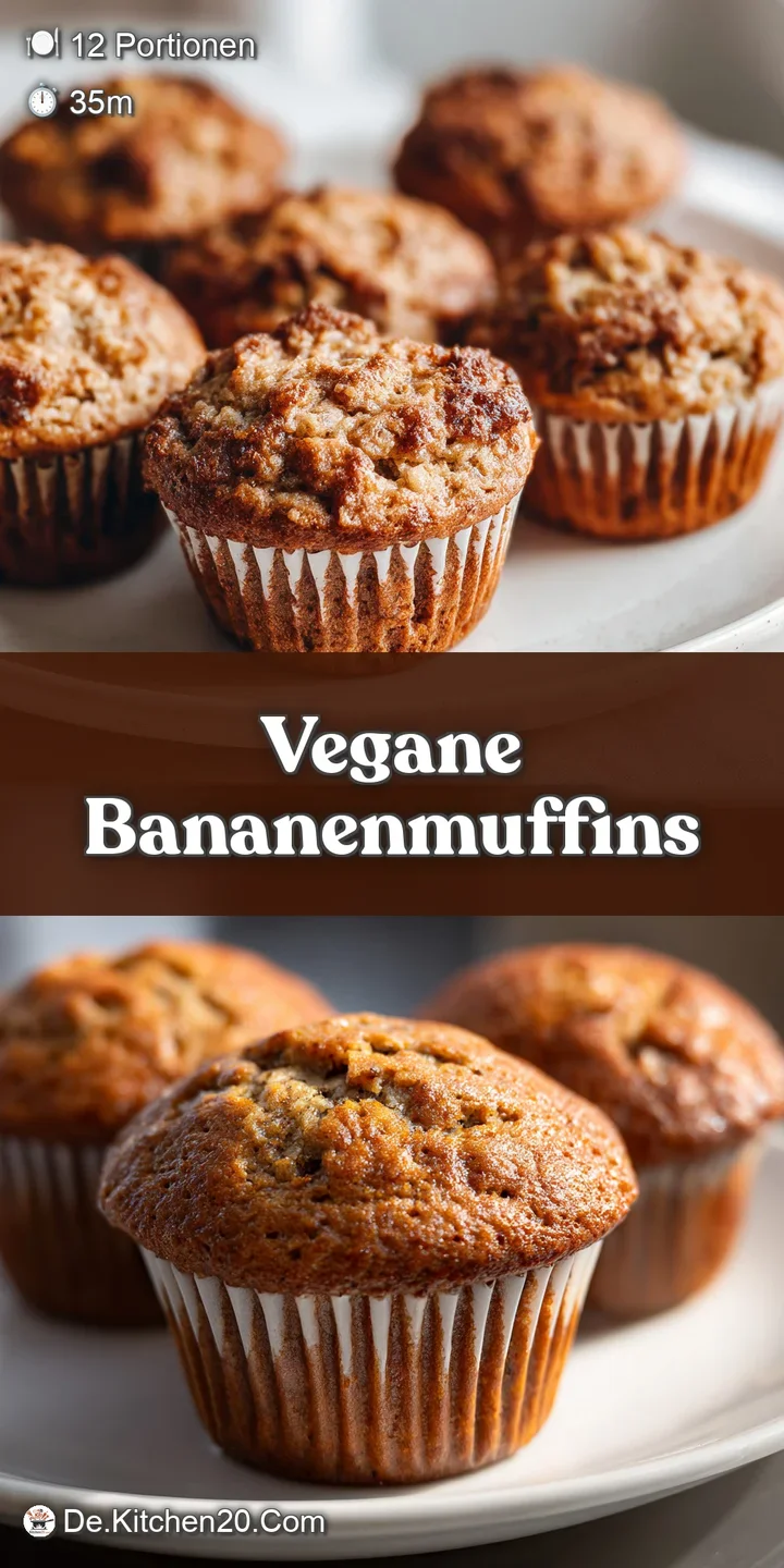 Close-up of a freshly baked vegan banana muffin with a slightly cracked top, showing a tender and soft crumb structure.