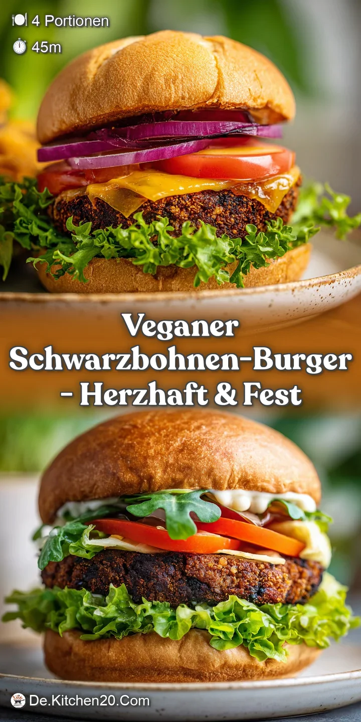 Close-up of a vegan black bean burger showing the textured patty, vibrant toppings, and a tantalizing glimpse of the toast...