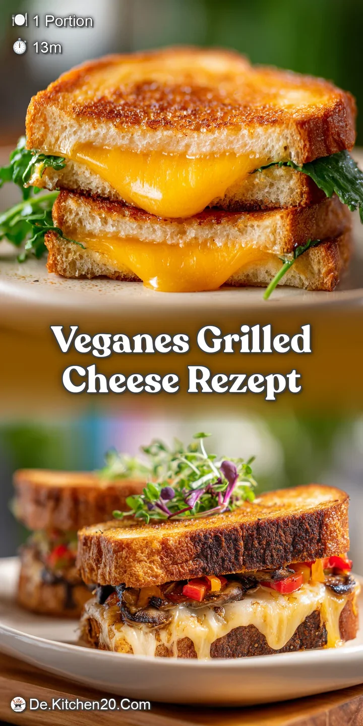 Close-up of a vegan grilled cheese sandwich showing the melty, stretchy vegan cheese and the perfectly browned, crusty bread.