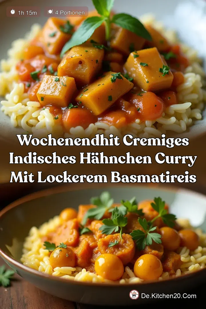WochenendHit Cremiges Indisches H&auml;hnchen Curry mit lockerem Basmatireis