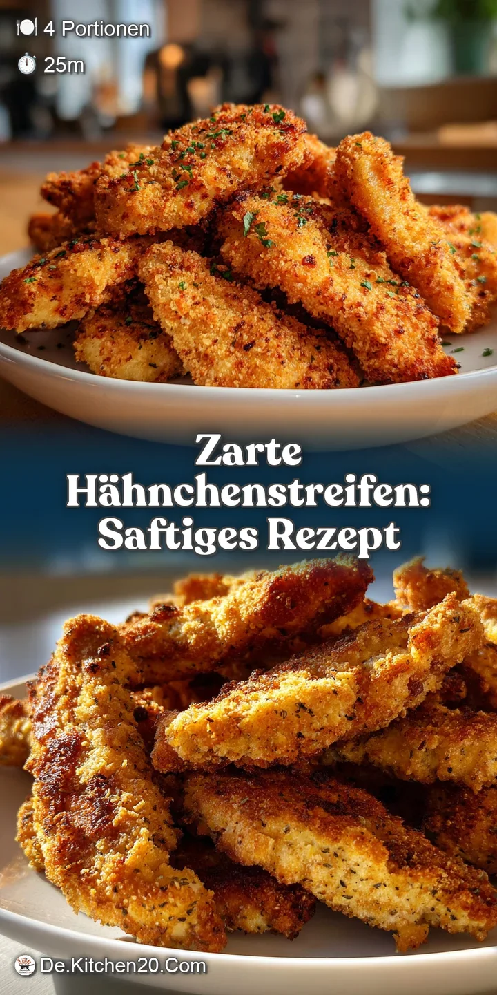 Close-up of succulent chicken strips, glistening with a light coating, promising a flavorful, tender bite. Irresistibly ap...