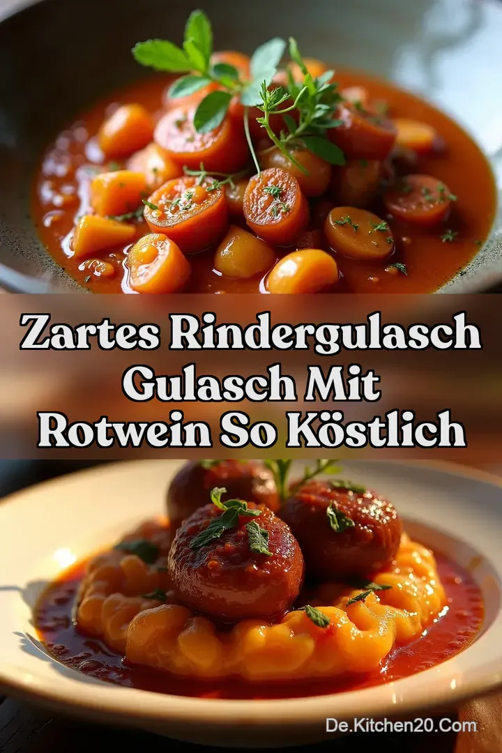 Zartes Rindergulasch GULASCH mit Rotwein so k&ouml;stlich