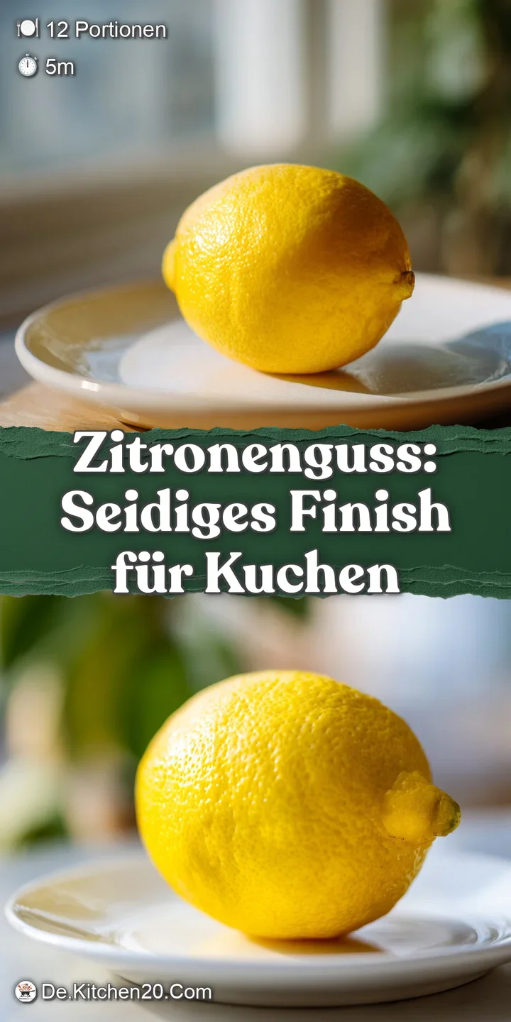 Close-up reveals the shimmering, smooth surface of a lemon glaze. Tiny sugar crystals catch the light, hinting at a tangy ...