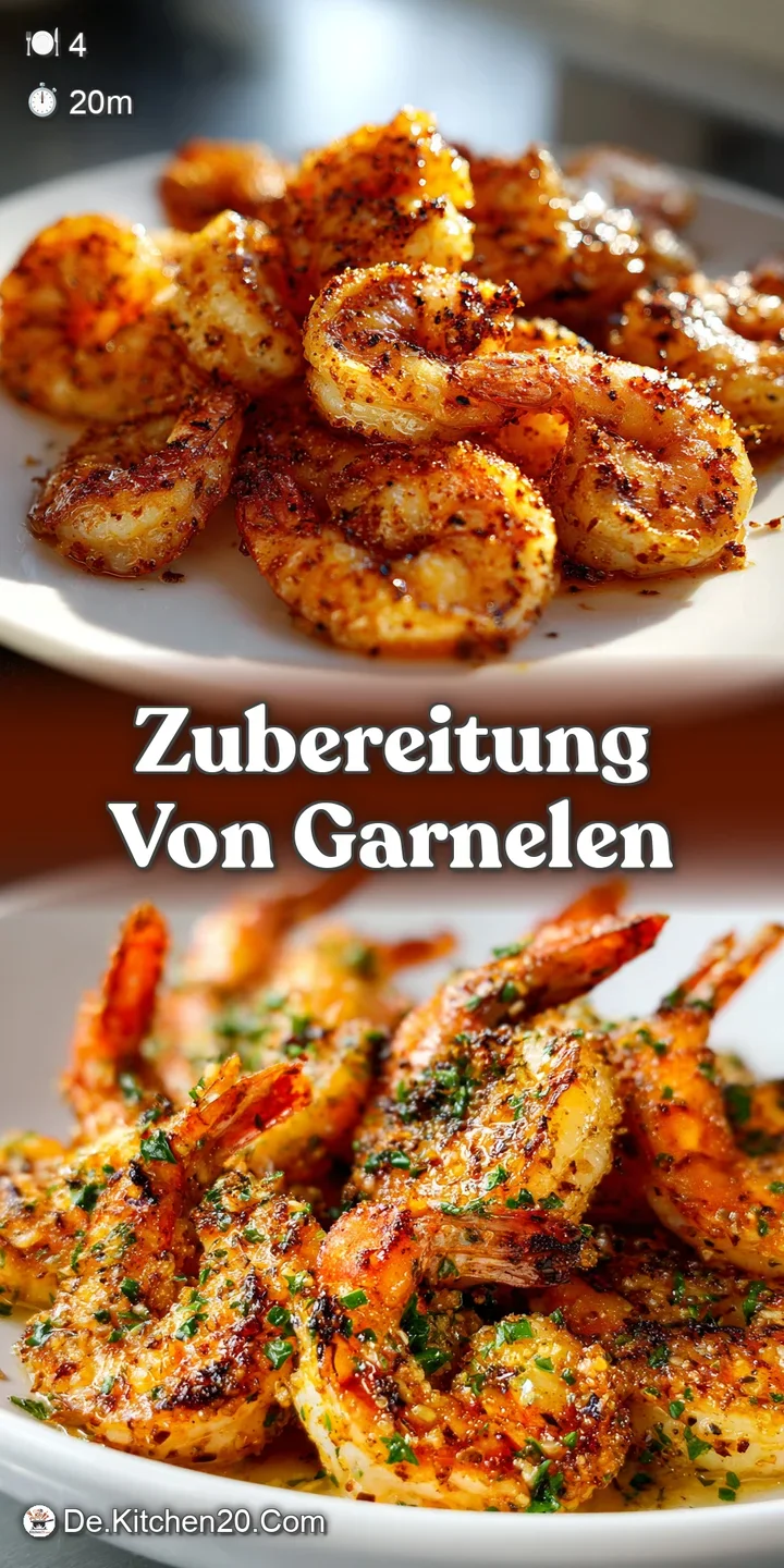 Close-up of succulent shrimp swimming in a pool of golden garlic butter, flecked with herbs, hinting at incredible flavor.