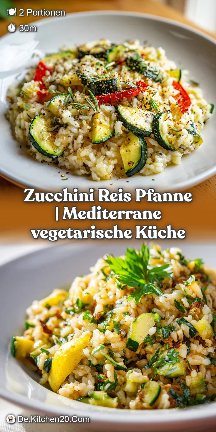 Juicy cherry tomatoes bursting alongside tender, slightly browned zucchini slices and grains of rice.