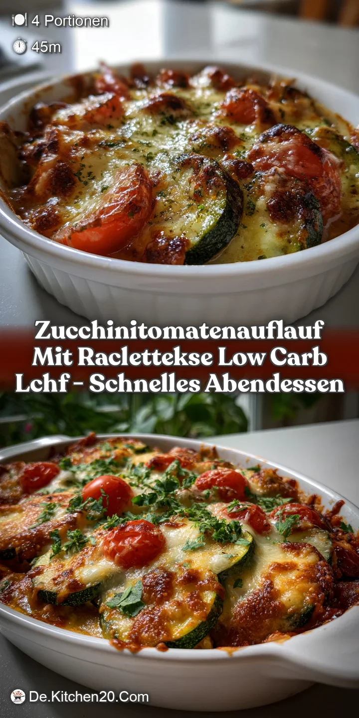 ZucchiniTomatenAuflauf mit Raclettekse Low Carb LCHF - Schnelles Abendessen