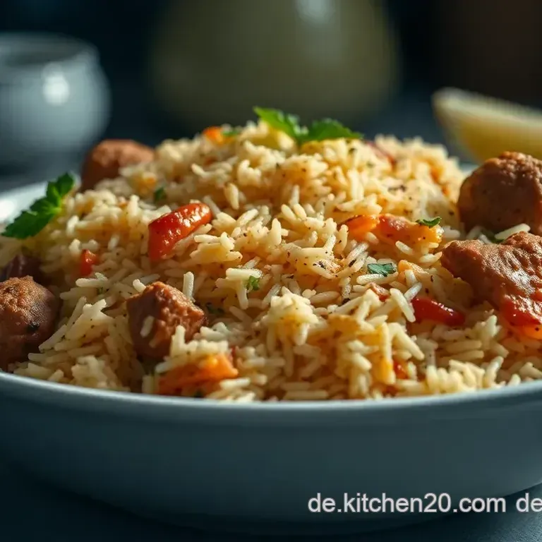 Biryani &ndash; Ein Aromatisches Indisches Reisgericht mit Gew&uuml;rzen und Fleisch