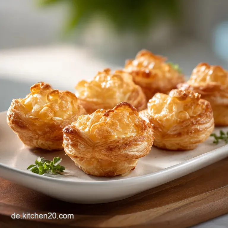 Blaetterteig Camembert Haeppchen mit Preiselbeeren