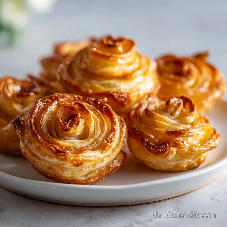 Bl&auml;tterteig-Apfelrosen mit Marzipan