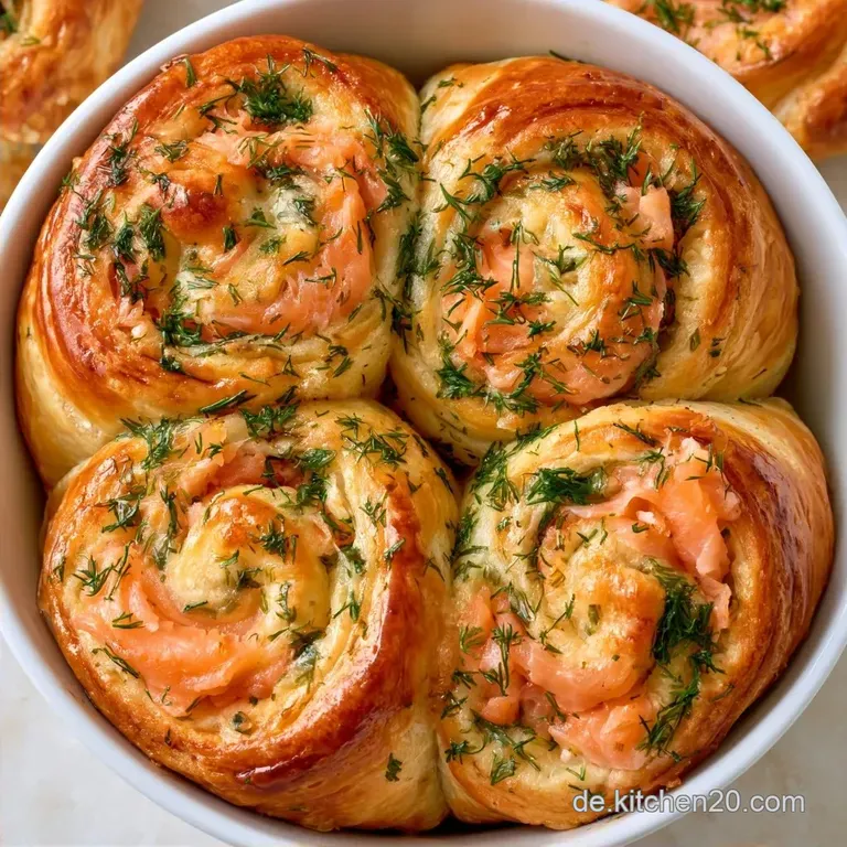 Bl&auml;tterteigschnecken mit Lachs und Kr&auml;uterfrischk&auml;se