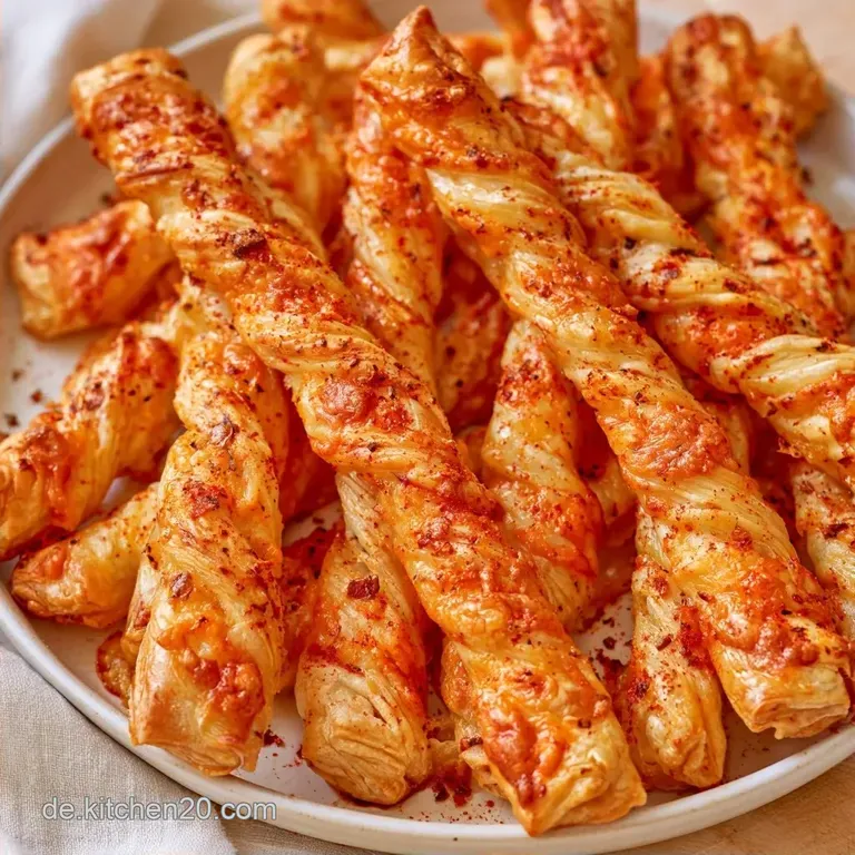 Knusprige Bl&auml;tterteigstangen mit K&auml;se