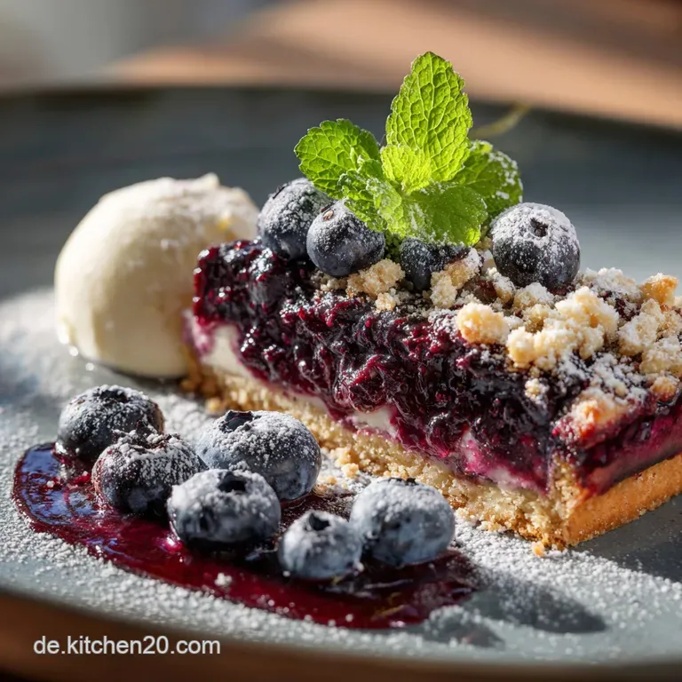 Blaubeerschmandtarte Mit Streuseln Saftig Cremig Mit Knusprigem Boden presentation