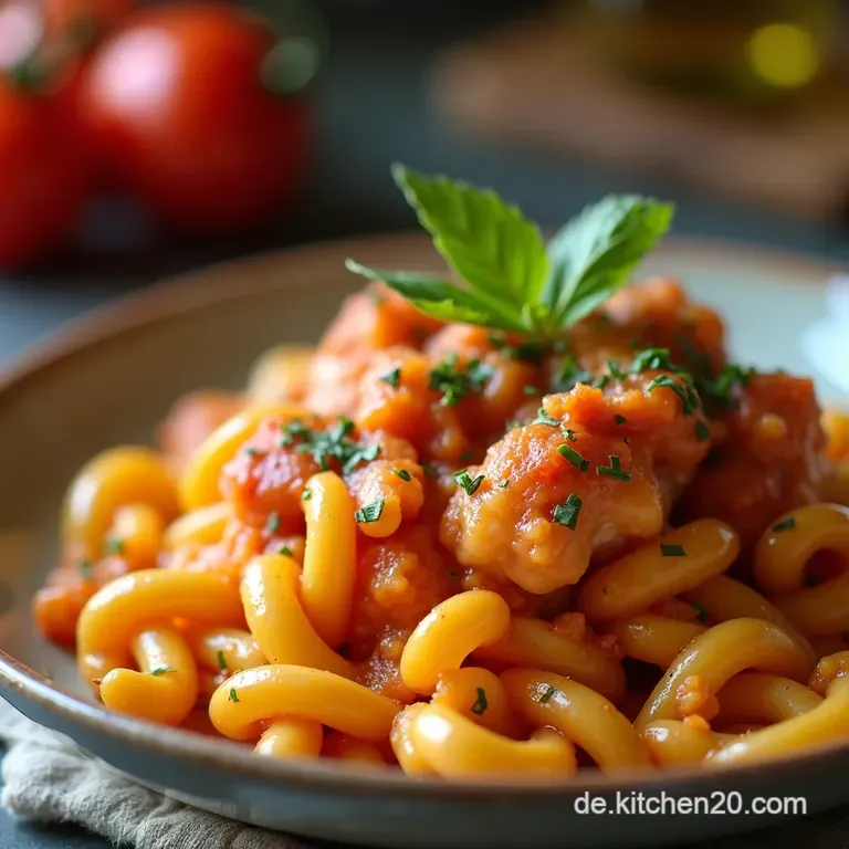 Blitzgnocchi in Cremiger Paprikafrischk&auml;seso&szlig;e presentation