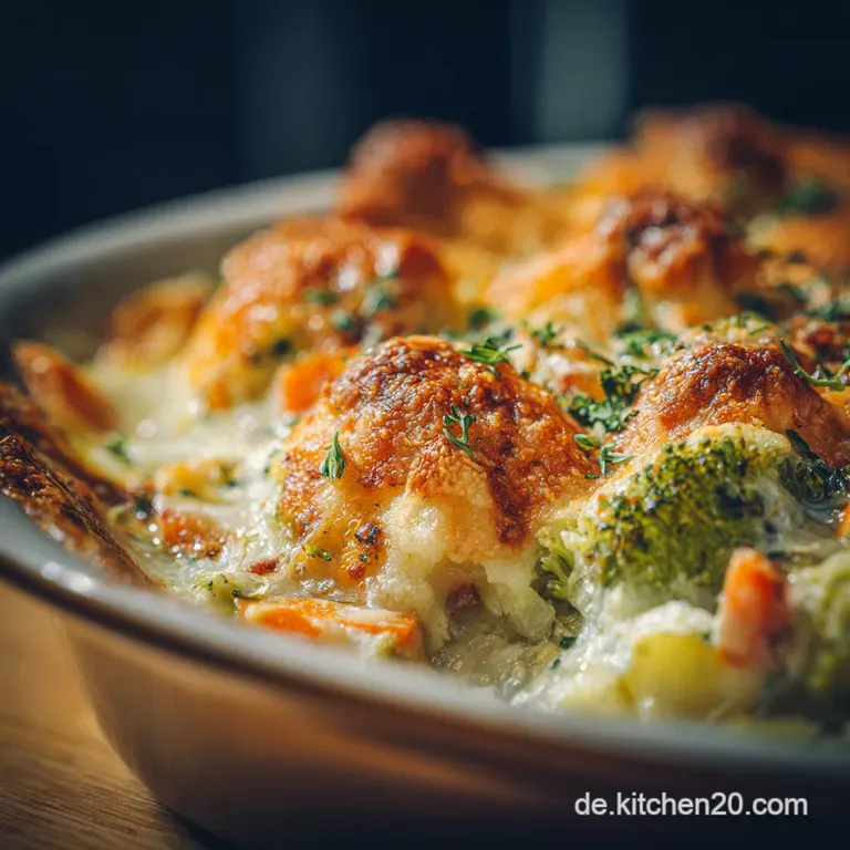 Brokkolikarottengratin Herzhaftes Feierabendrezept Mit Goldbrauner Kruste presentation