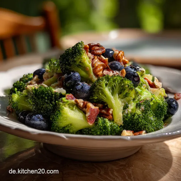 Knackiger Brokkolisalat mit Heidelbeeren: Low Carb