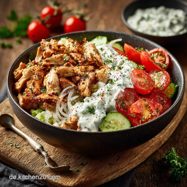 Chicken Gyro Bowl Das einfache und gesunde H&auml;hnchen Gyros Bowl Rezept