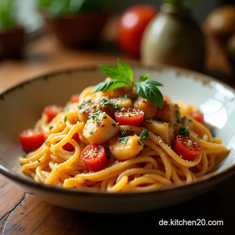 Der Blitzgenuss Cremige One Pot Pasta Mit Thunfisch Und Sonnengetrockneten Tomaten presentation