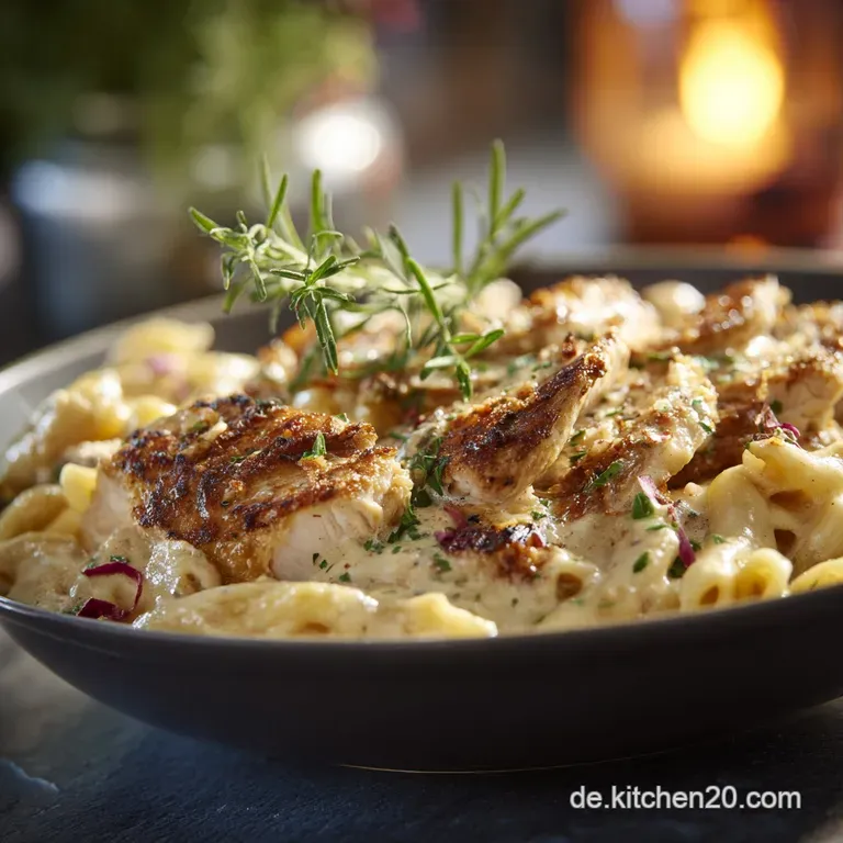 Der Ultimative Feierabendgenuss Cremige Ranchh&auml;hnchenmakkaroni Mit K&auml;se presentation