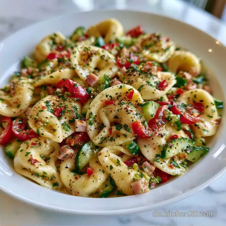 Schneller Tortellini Salat mit Schinken und K&auml;se