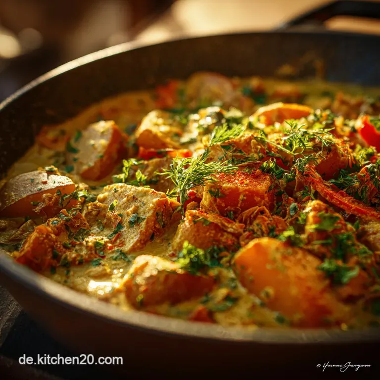 Der Perfekte Feierabend Cremiges Kartoffel Curry Mit Kokosnussmilch presentation