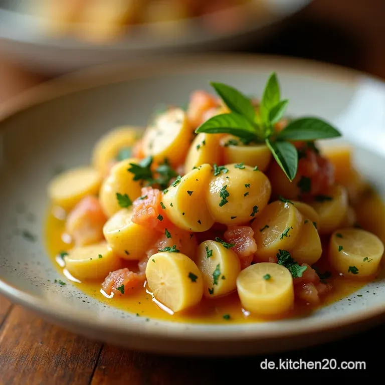 Der Echte Bayrische Kartoffelsalat Warm W&uuml;rzig Wia Zhaus presentation