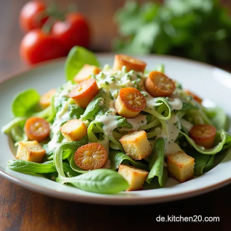 Der Echte CaesarSalat Samtiges Dressing die besten KnusperCro&ucirc;tons