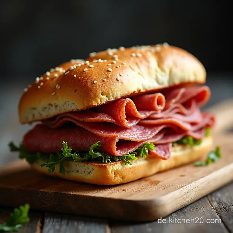 Der Rauchige Gigant Das ultimative Hot Pastrami Sandwich New Yorker Art