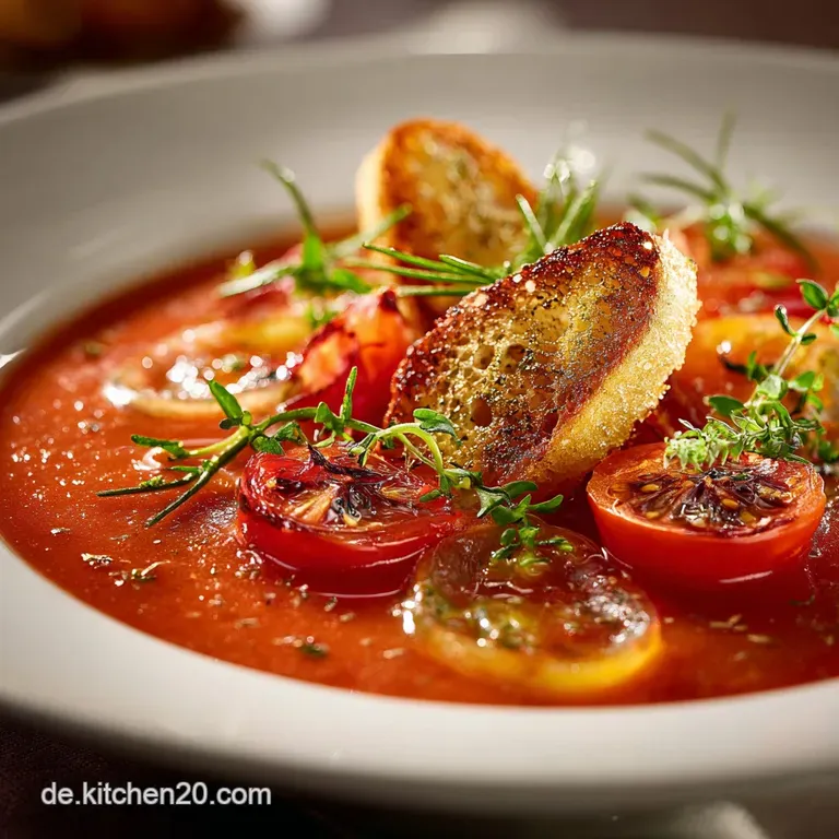 Einfache OfentomatenSuppe Sonnengek&uuml;sst aromatisch und blitzschnell