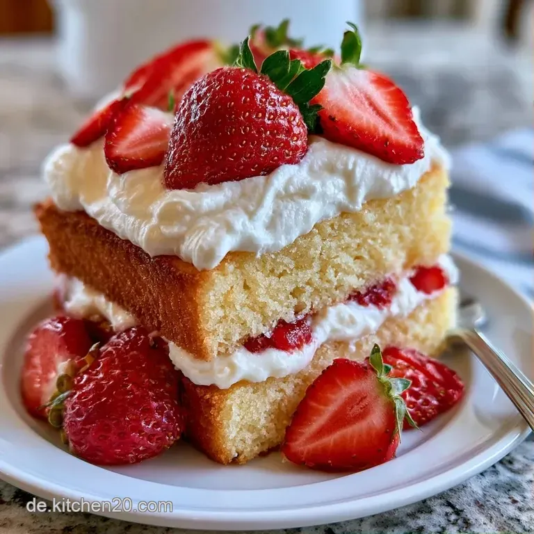 Cremige wei&szlig;e Torte auf einer eleganten Platte, garniert mit gl&auml;nzenden roten Beeren und einem Hauch Puderzucker.