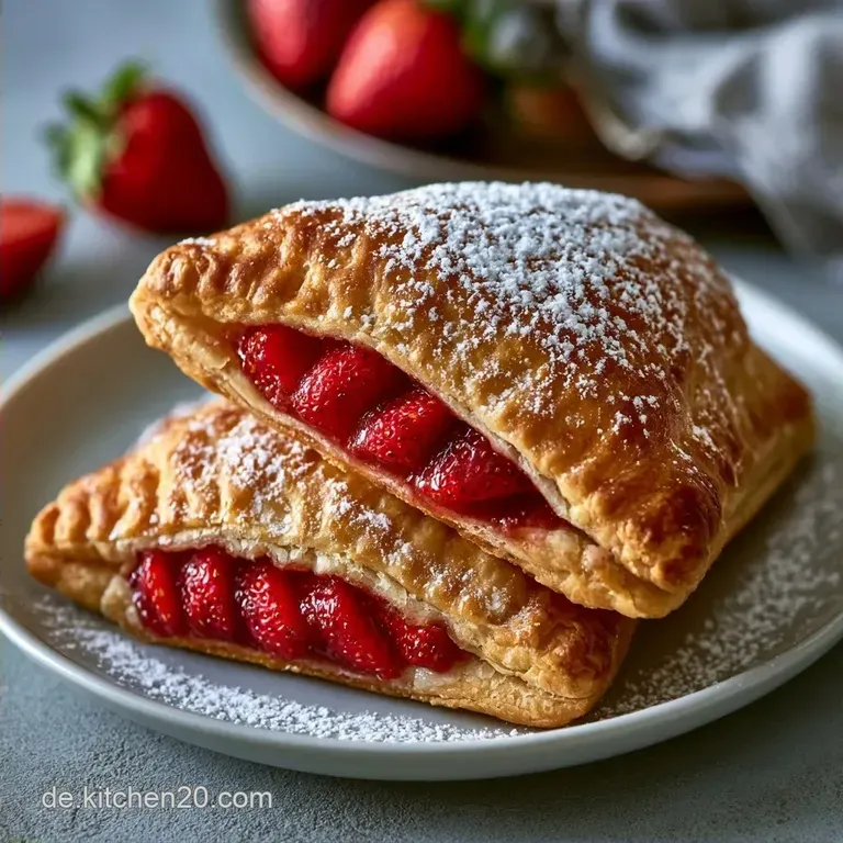 Knusprige Erdbeeren im Bl&auml;tterteig